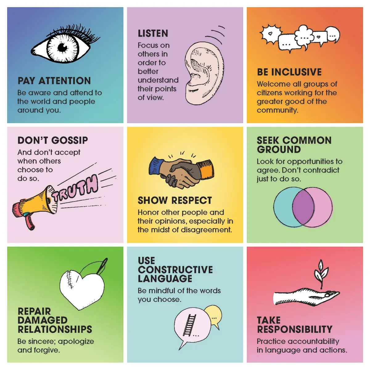 9 tools of civility graphic