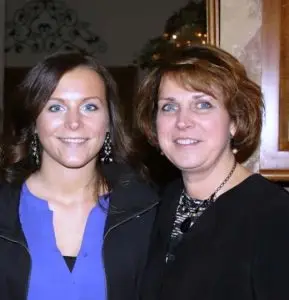 Two women smiling
