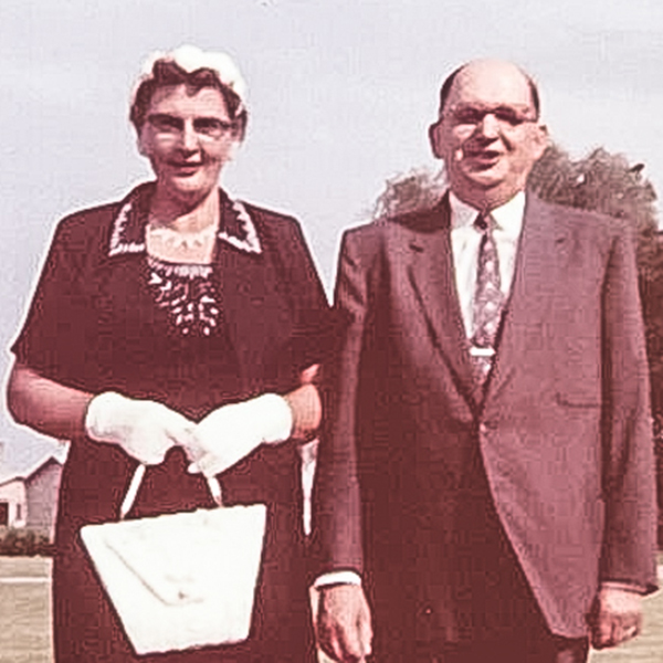 Vintage photo of elderly couple