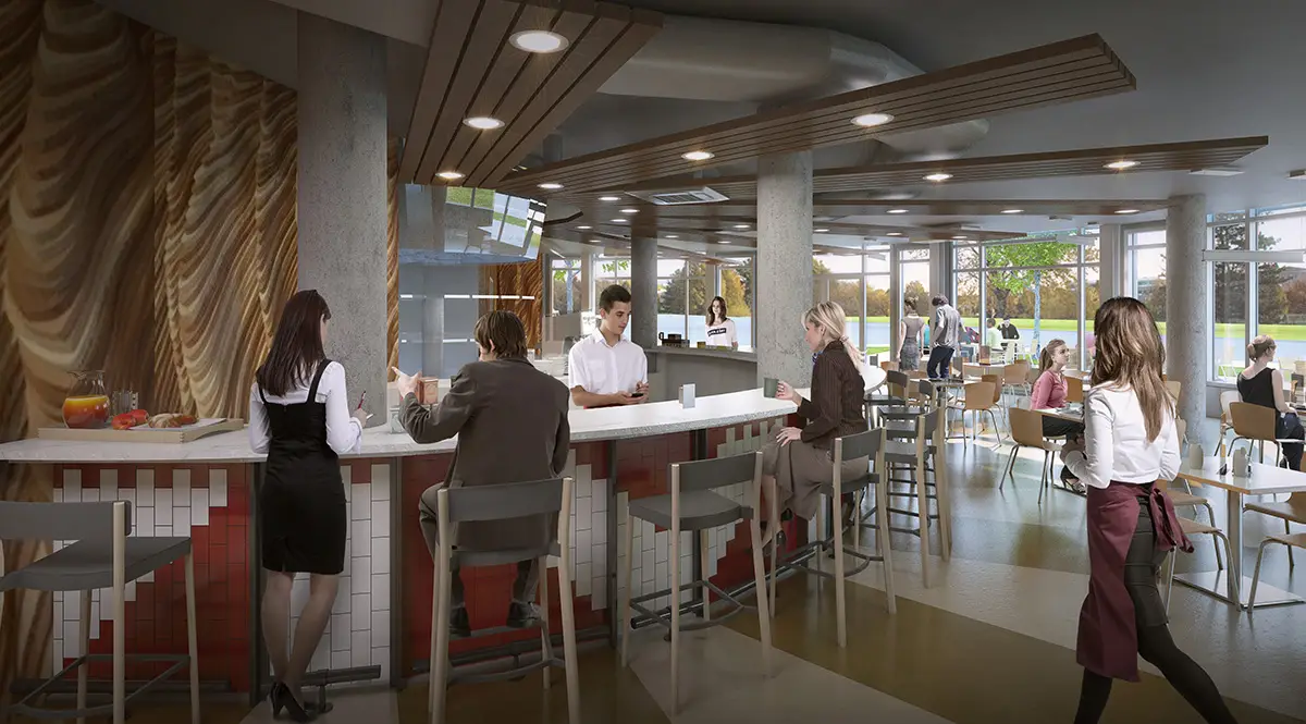 Photo rendering of the interior cafe brewpup