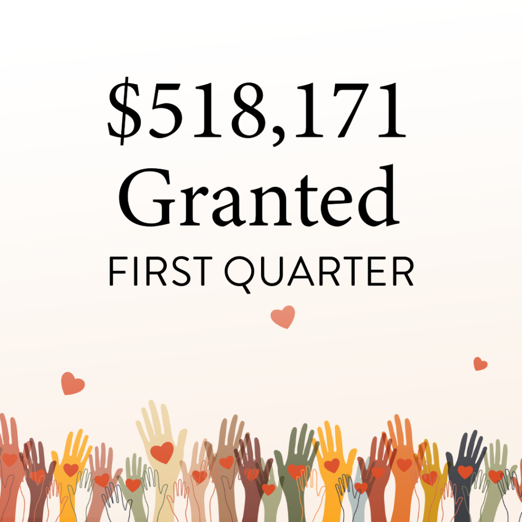 Text with hands held up with hearts