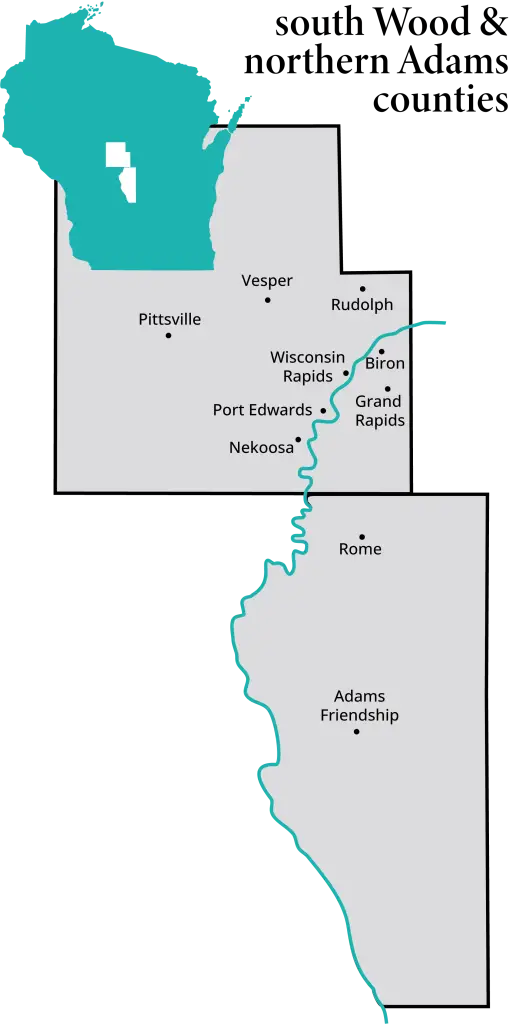 Service areas map